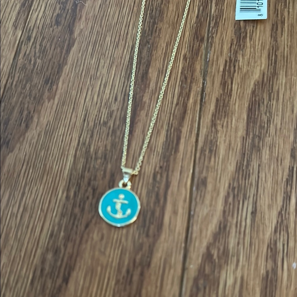 Jules Smith Gold and Turquoise Anchor Necklace NWT - Picture 7 of 8